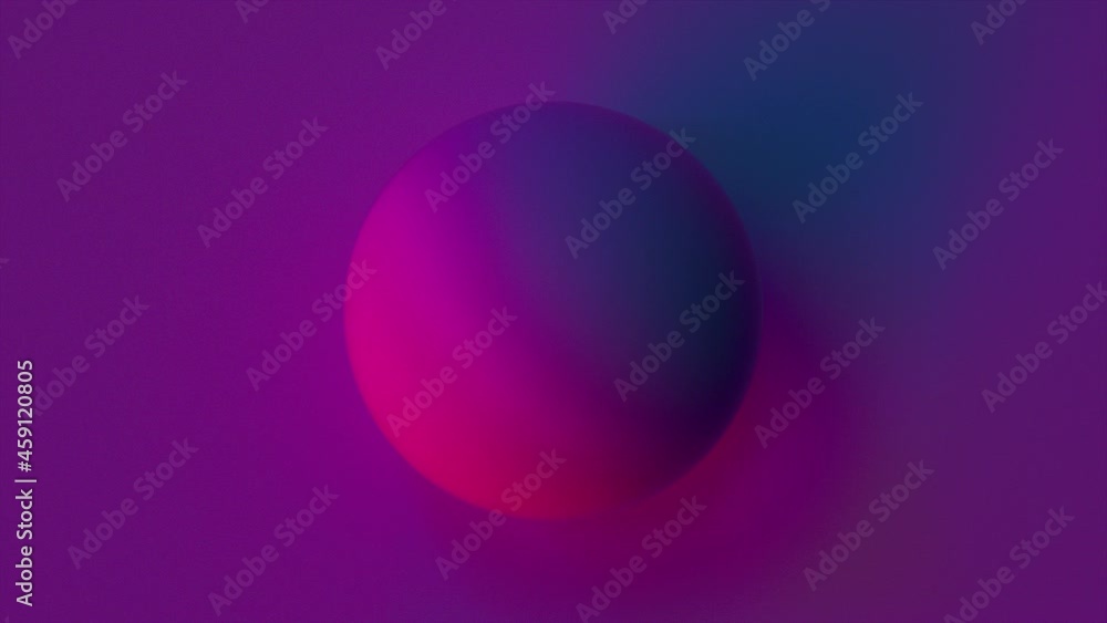 Poster bright ball with colorful 3d render gradient floating on surface. creative minimalism with simple ge