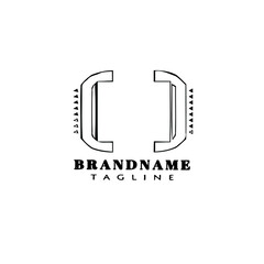 brackets cartoon logo icon design template black isolated vector