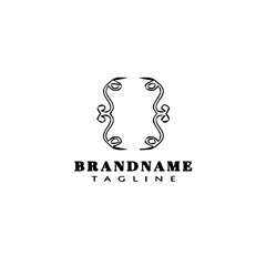 cute brackets cartoon logo icon design template black isolated vector illustration