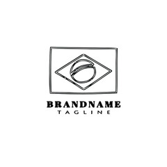 brazil flag cartoon logo icon design template vector
