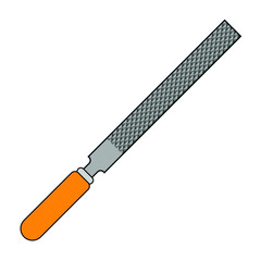 Metal file isolated on white background.Rasp tool vector illustration