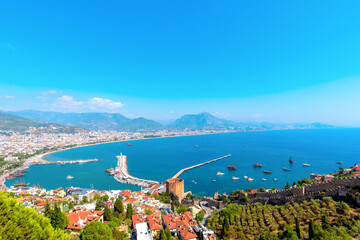 A beautiful panorama of one of the resort cities of Turkey - Alanya.
