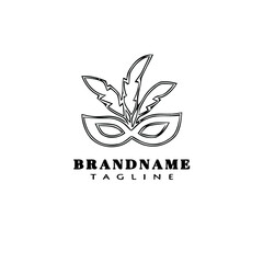 carnival mask logo cartoon design icon vector