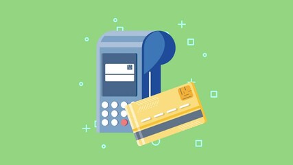 electronic commerce animation with credit card and voucher