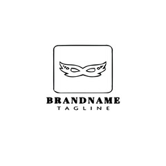 carnival mask logo cartoon design icon vector illustration