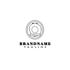 breakfast food plate logo icon cartoon design template illustration