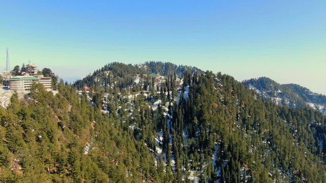 Flying by the resort town of Changla Gali in Pakistan