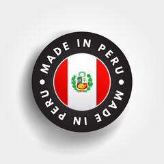 Made in Peru text emblem badge, concept background