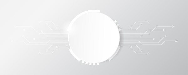 Grey white Abstract technology background, Hi tech digital connect, communication, high technology concept, science background