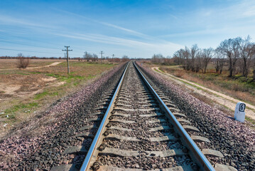 Fototapeta na wymiar railway line in the countryside