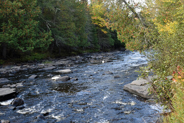 Sturgeon River in Baraga County Michigan leading to Canyon Falls in September