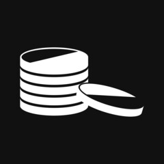 stack of coins icon on grey background