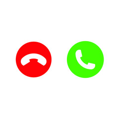 Call and Hung Up Icon in Color