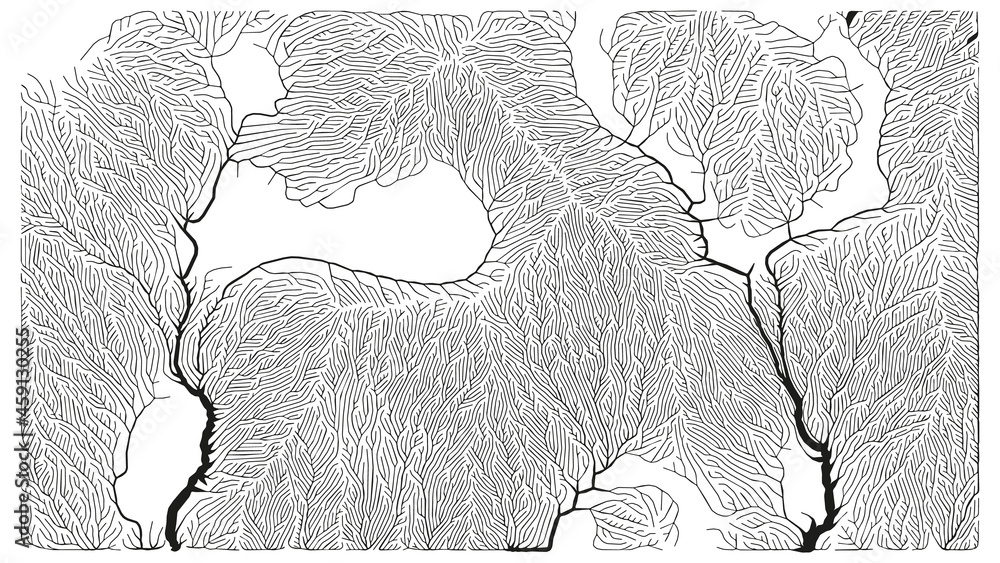 Poster growth pattern. generative branching structure. organic net of vessels texture.