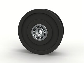 Pulley with bearings 3D model

