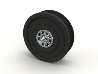 Pulley with bearings 3D model
