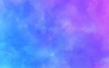 Blue pink white watercolor bright hand drawn vector illustration.  paper texture background for card, text design, print. Aquarelle abstract colorful smudges brush paint element for fabric, wallpaper