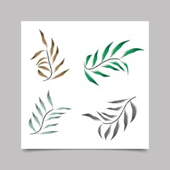 Set of beautiful watercolor leaves background. Suitable for fashion and wedding stationery.