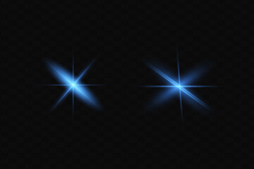 Glowing blue Light effect. Vector illustration