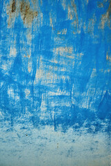 Blue painted rusted metal sheet