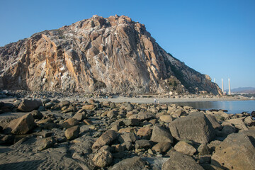 Beautiful Morro Rock at Morro Bay, California, is a Batholith Rock that Cooled as Lava Underground and was Exposed by Erosion From by Sea Waves