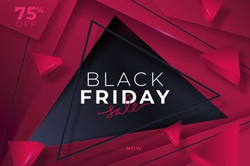 realistic 3d black friday background vector design illustration