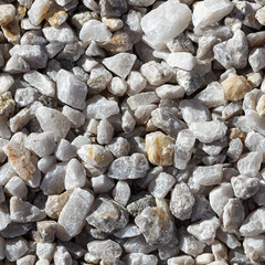 Beautiful texture of transparent white quartz crystal rough stones. Natural stones and minerals. Seamless pattern