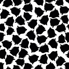 Vector black white rose tulip seamless pattern background. Perfect for fabric, scrapbooking, wallpaper projects.
