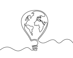 Abstract air balloon as line drawing on white background. Vector