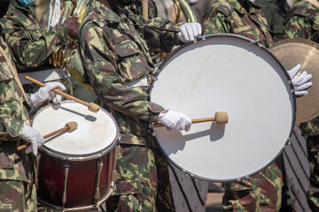 Fototapeta na wymiar Close up of an African military band
