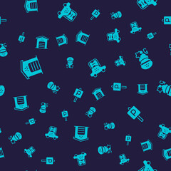 Set Garage for taxi car, Taxi service rating, mobile app and Parking on seamless pattern. Vector