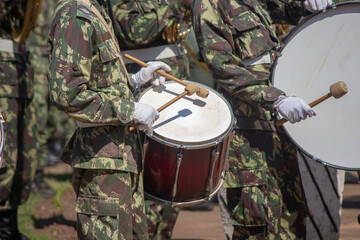 Close up of an African military band