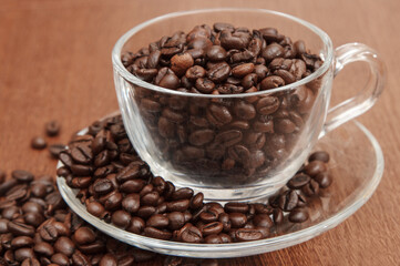 coffee beans in a cup