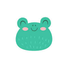 Cute cartoon vector frog isolated clipart. Wild animal illustration design