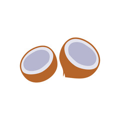 Half coconut vector illustration isolated on white background