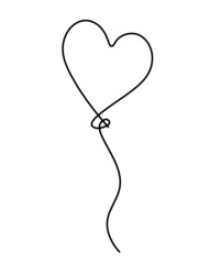 Fototapeta premium Abstract air balloon as line drawing on white background