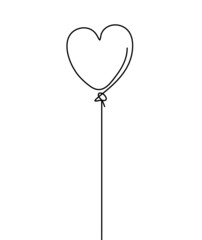 Abstract air balloon as line drawing on white background