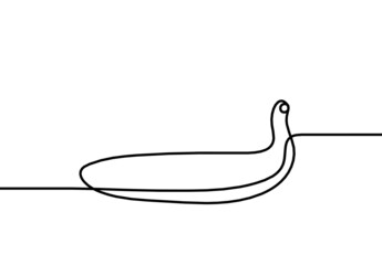 Drawing line banana on the white background. Vector