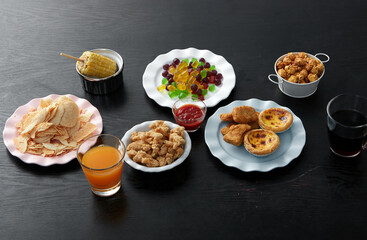 Closeup of snack meal on the table