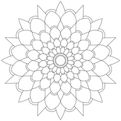 Leaf Flower Petal Coloring Mandala Art Simple Graphic Shape Vector Floral Oriental Outline Vintage Decorative Elements Pattern Illustration Islam Arabic Indian Turkish Mystic Religion Morals Lotus