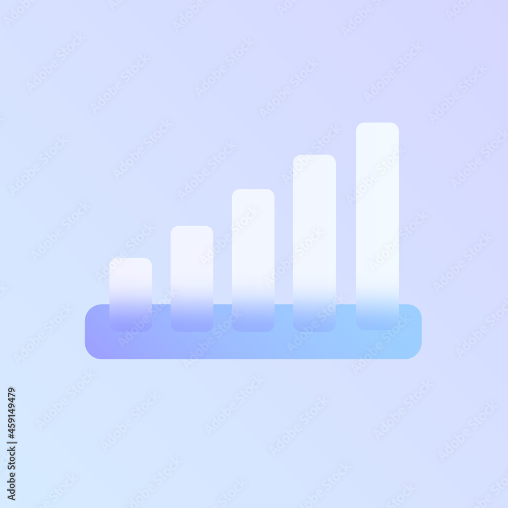 Poster signal strength indicator glass morphism trendy style icon. signal strength indicator color vector i