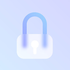 lock glass morphism trendy style icon. closed lock color vector icon with blur, transparent glass and purple gradient. for web and ui design, mobile apps and promo business polygraphy