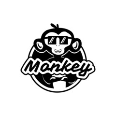 Black monkey design vector isolated on white background