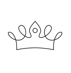 Abstract crown as line drawing on white background. Vector