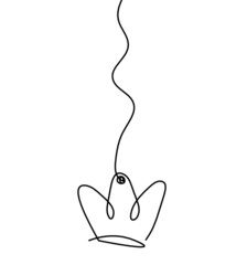 Abstract crown as line drawing on white background. Vector