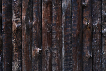 Naklejka premium Wood logs wall background