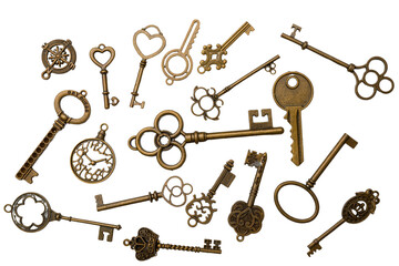 Vintage Key On White Background