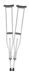 Pair of axillary crutches on white background