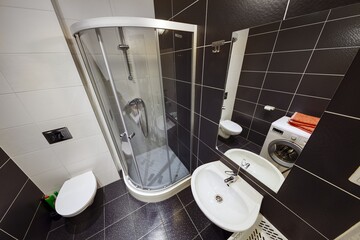 Nowoczesna łazienka z kabina prysznicową - obrazy, fototapety, plakaty
