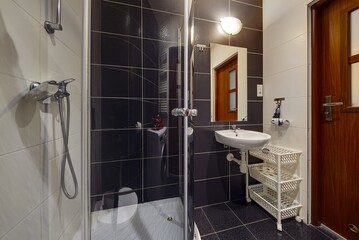 Nowoczesna łazienka z kabina prysznicową - obrazy, fototapety, plakaty